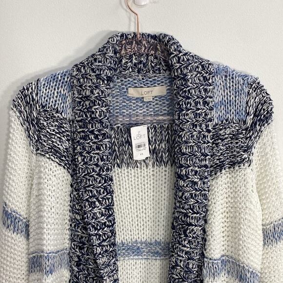 Loft Open Knit Cardigan Nautical Women's XS - Picture 3 of 14